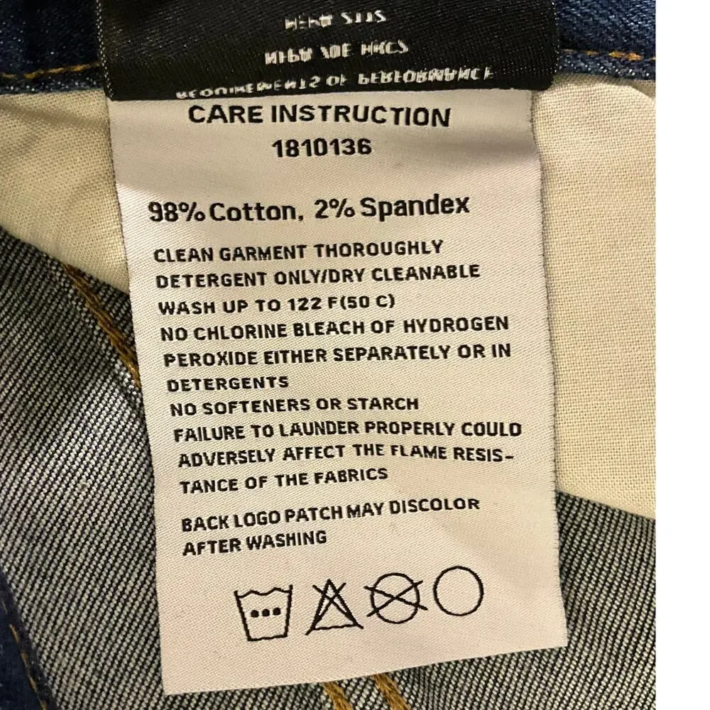 NWT Men's CAT CA 2 Dark Stone Denim Work Jeans 34X32 Stretch Flame Resistant $99